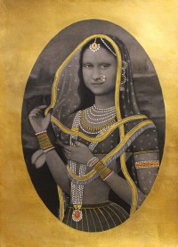 Shamsuddin Tanwri, 21 x 29 Inch, Graphite Gold and Silver Leaf on Paper, Figurative Painting, AC-SUT-030